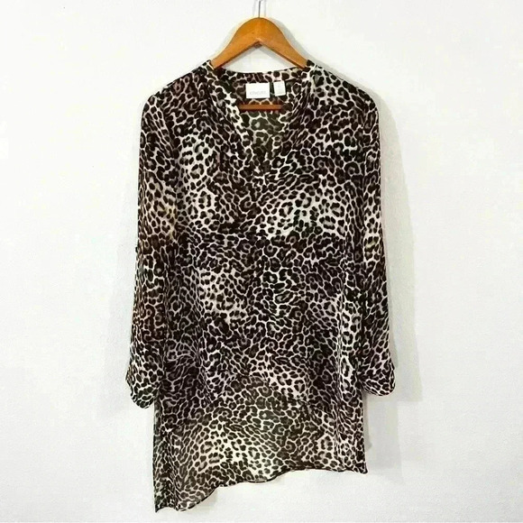 Chicos size 0 animal print high low tunic - Picture 1 of 4